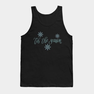 Tis the Season - Winter Snowflakes - Black Tank Top